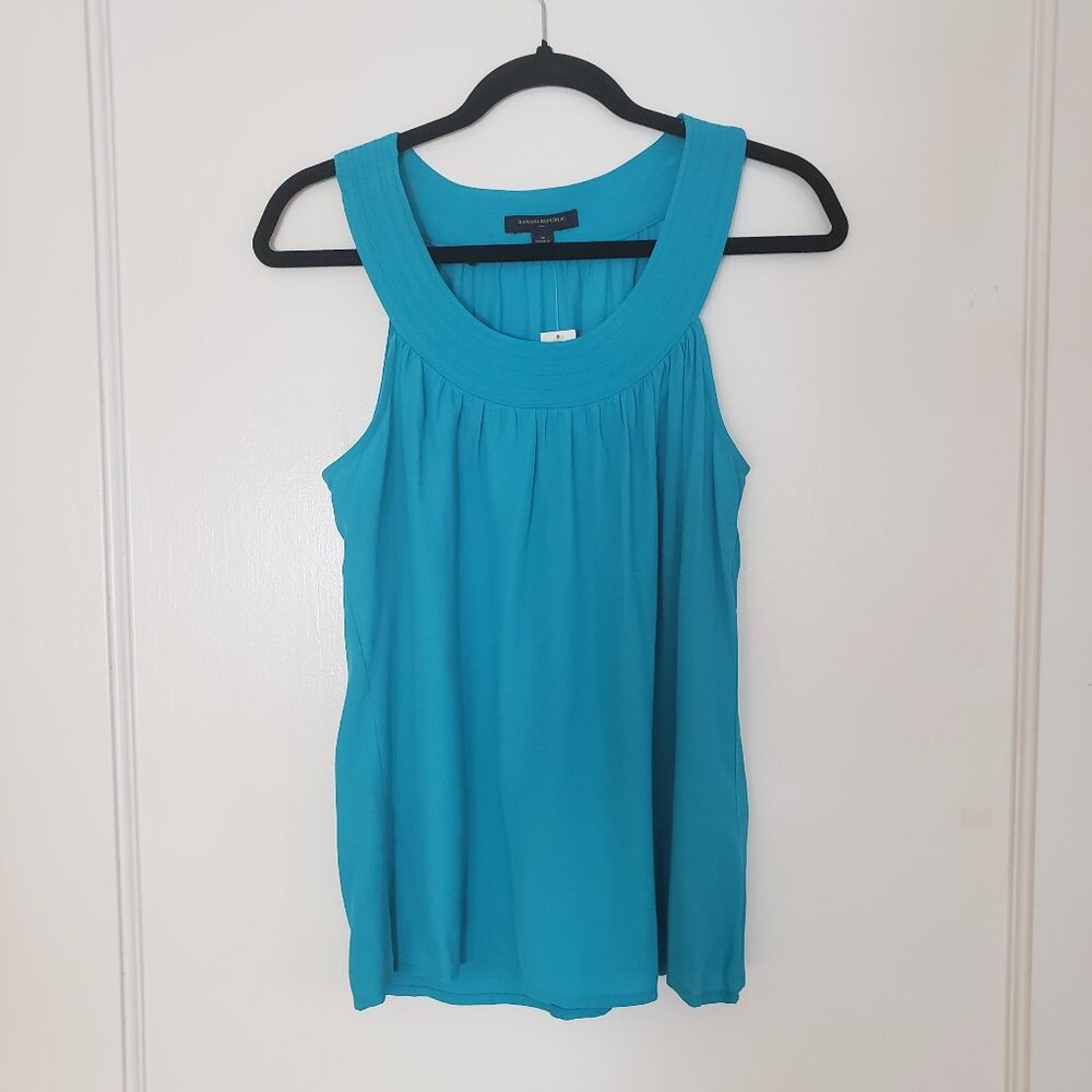 Banana Republic Factory NWT Turquoise Halter Neck Blouse Tank Top Size M